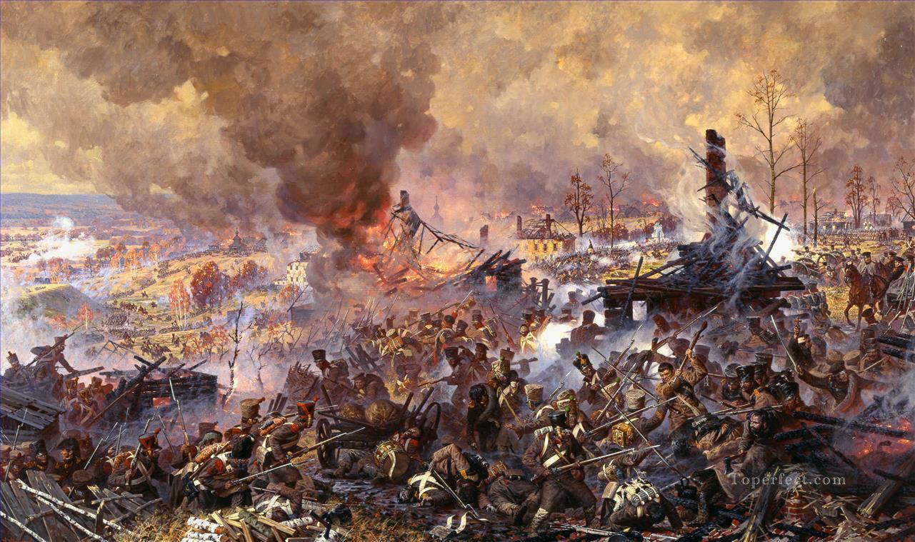 1812年10月12日のマローヤロスラヴェッツの戦い アレクサンドル・ユリエヴィチ・アヴェリヤノフ軍事戦争油絵